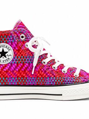 Converse High Top Sneaker — Culture Weave,Embroidered Uk 6, Hot Pink